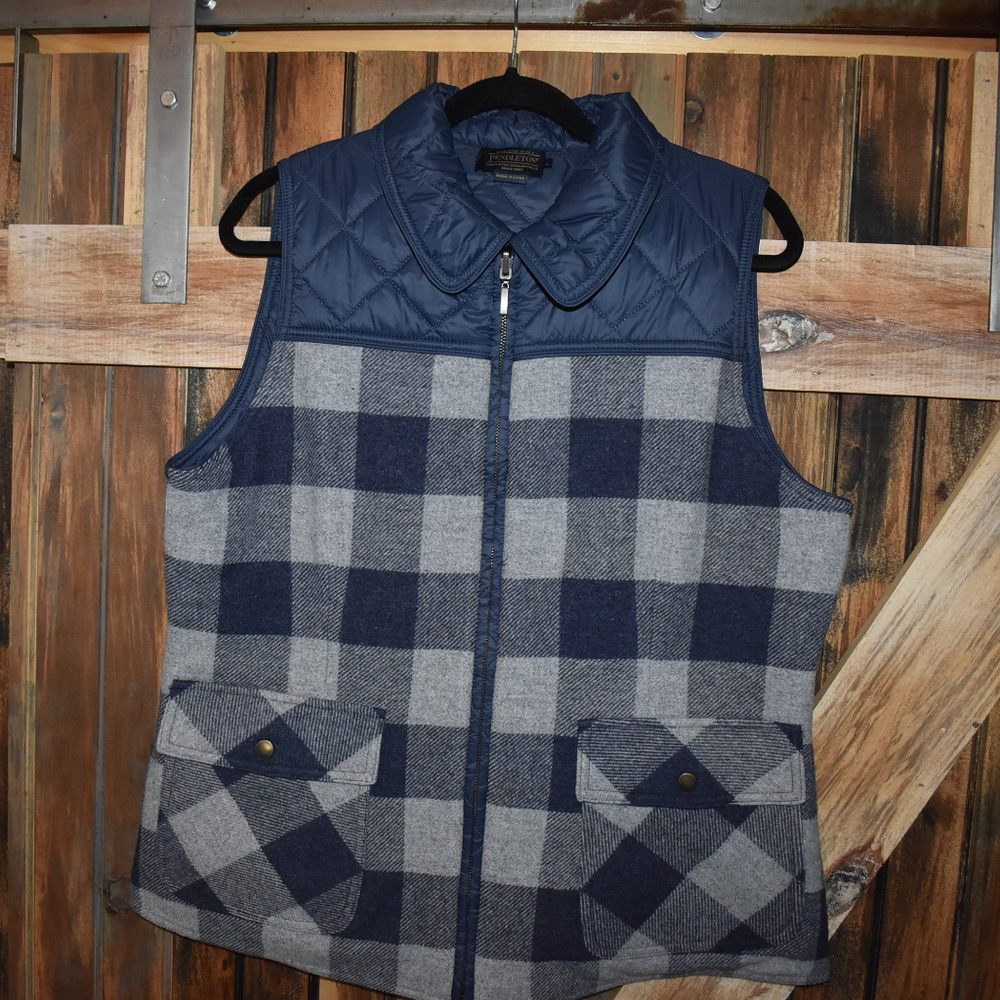 Pendleton Double Time Reverisible Plaid Vest Q - image 6